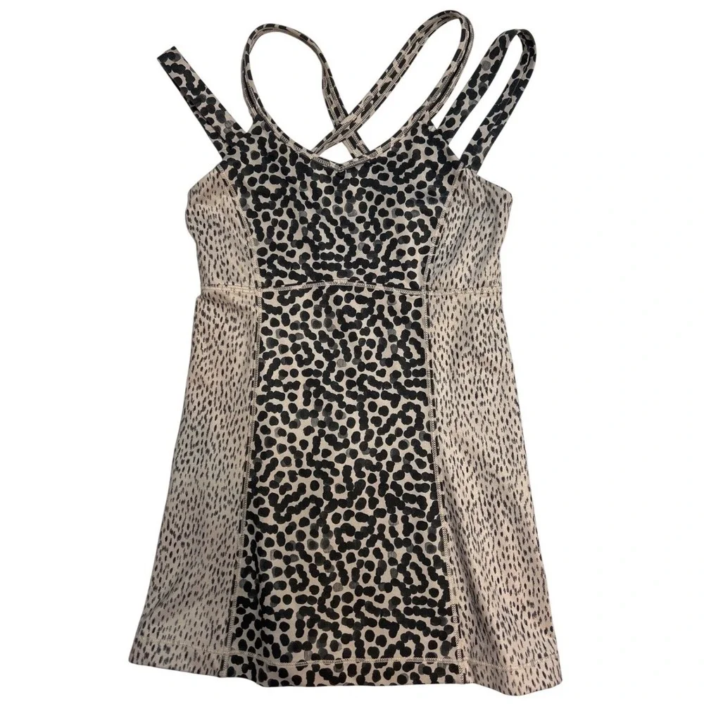lululemon athletica Leopard Print Strappy Tank Top in Black and Cream
